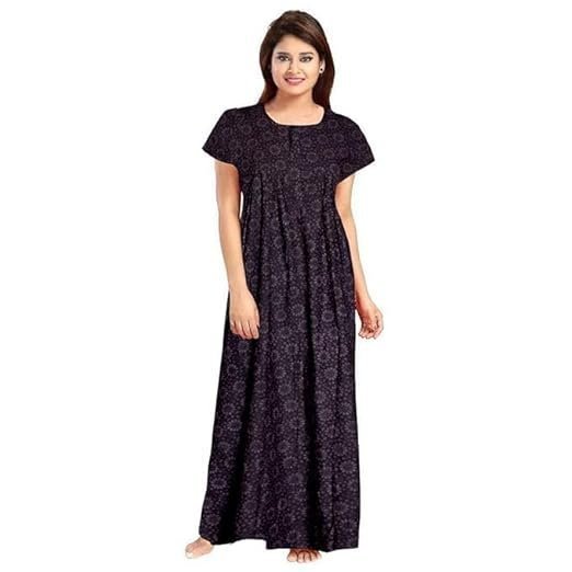 yozly women's cotton printed gown ankle length nighty free size (pack of 2) yozly women's cotton printed gown ankle length nighty free size (pack of 2)