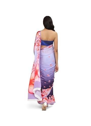 satya paul purple lavender cotton printed saree for women satya paul purple lavender cotton printed saree for women