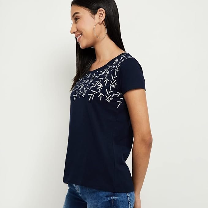 women's cotton regular fit printed round neck t shirt women's cotton regular fit printed round neck t shirt