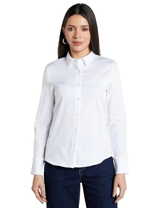 symbol premium women's 'desk to dinner' cotton stretch formal shirt (button down | regular fit | stylish | office wear) symbol premium women's 'desk to dinner' cotton stretch formal shirt (button down | regular fit | stylish | office wear)