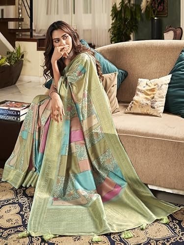 siril women's banarasi silk saree pure silk kanjivaram saree with unstitched blouse piece siril women's banarasi silk saree pure silk kanjivaram saree with unstitched blouse piece