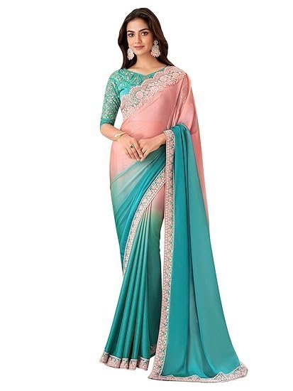 akhilam women's pure chiffon embellished saree with unstitched blouse (sndlwod1301 tfh parent) akhilam women's pure chiffon embellished saree with unstitched blouse (sndlwod1301 tfh parent)
