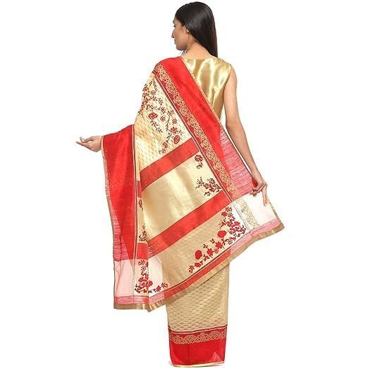 satya paul white banarasi silk embroidered women saree with blouse piece satya paul white banarasi silk embroidered women saree with blouse piece