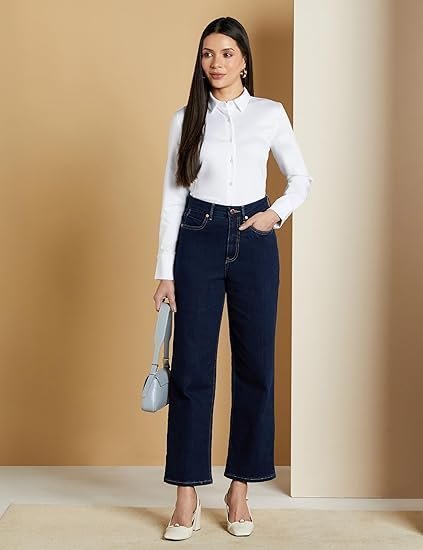 symbol premium women's 'desk to dinner' cotton stretch formal shirt (button down | regular fit | stylish | office wear) symbol premium women's 'desk to dinner' cotton stretch formal shirt (button down | regular fit | stylish | office wear)