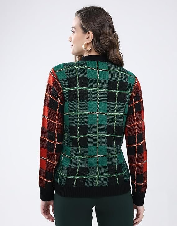 monte carlo women's regular fit cardigan | self design pattern | button closure with full sleeve v neck winter cardigan for womens monte carlo women's regular fit cardigan | self design pattern | button closure with full sleeve v neck winter cardigan for womens