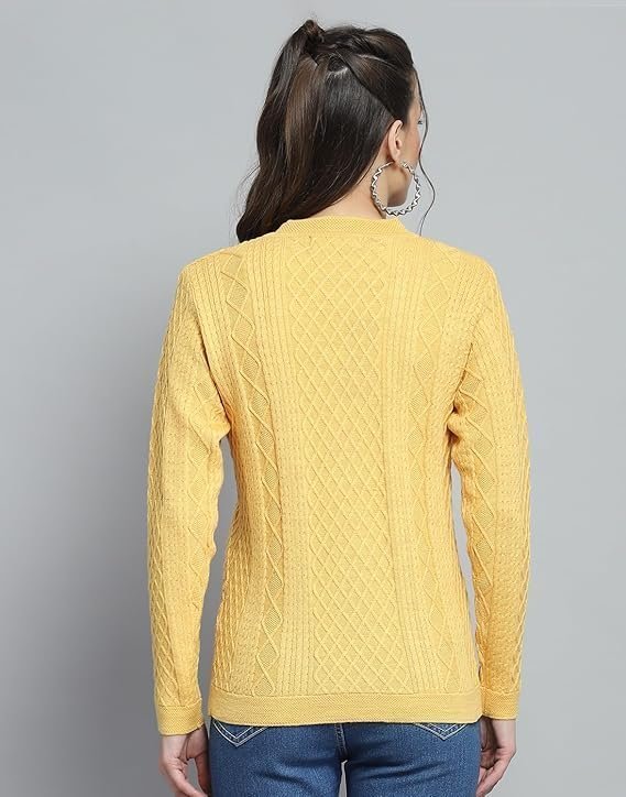 monte carlo womens self design yellow v neck full sleeve cardigan 1243555vn 2454 monte carlo womens self design yellow v neck full sleeve cardigan 1243555vn 2454