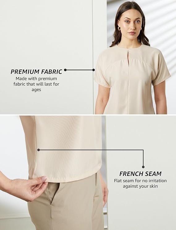 symbol premium women's 'desk to dinner' crop top (relaxed fit | stylish) symbol premium women's 'desk to dinner' crop top (relaxed fit | stylish)