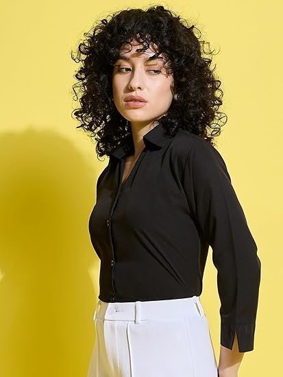 crepe regular fit solid women formal shirt | official shirt crepe regular fit solid women formal shirt | official shirt
