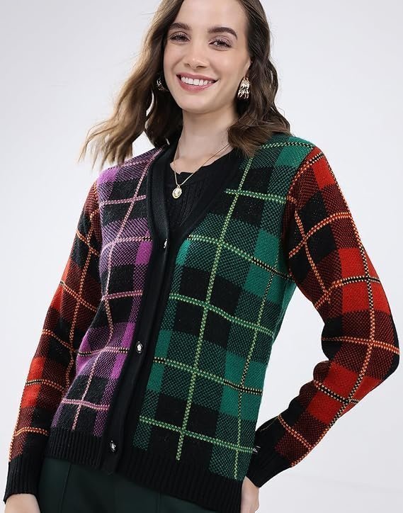 monte carlo women's regular fit cardigan | self design pattern | button closure with full sleeve v neck winter cardigan for womens monte carlo women's regular fit cardigan | self design pattern | button closure with full sleeve v neck winter cardigan for womens