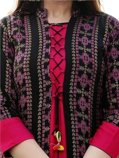 women printed, floral print georgette anarkali kurta with attached dupatta (purple) women printed, floral print georgette anarkali kurta with attached dupatta (purple)