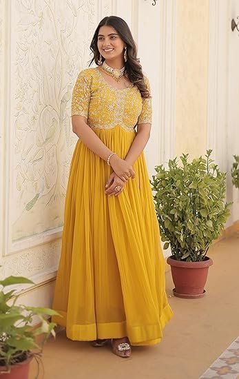 fashion basket georgette embroidered anarkali gown for women fashion basket georgette embroidered anarkali gown for women