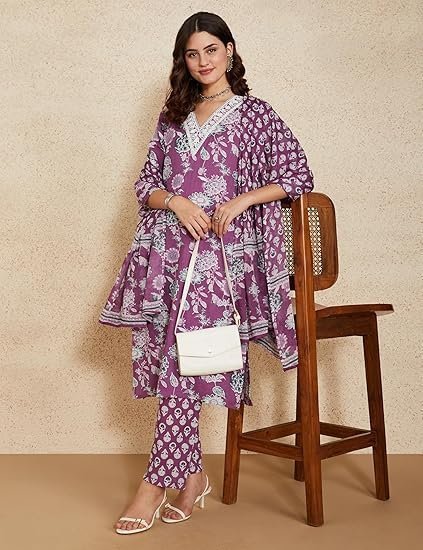 myx women's blend regular cotton rich printed kurta pant set with dupatta myx women's blend regular cotton rich printed kurta pant set with dupatta